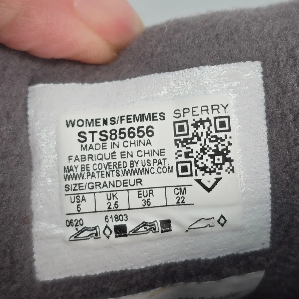 Sperry Quilted Duck Boots‎ Gray Zip Lace Up Waterproof Winter Women 5 NWOB